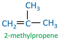 2-methylpropene - chain isomerism of C4H8